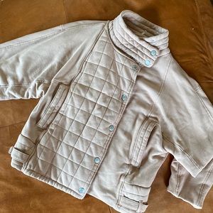 Free People Oversized Dusty Pink Retro Sweatshirt Jacket